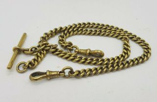 Antique Solid Silver&gold Plated Double Albert Pocket Watch Chain All Hallmarked