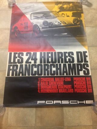 24 Hours Francorchamps 1969 Porsche Factory Poster & Linen Mounted