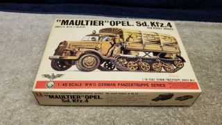 Vintage Bandi " Maultier " Opel.  Sd.  Kfz.  4 Model Kit 1/48 Scale Boxed