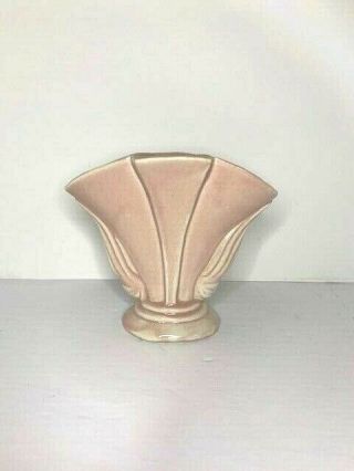 Vintage Niloak Pottery Pink White Vase Planter Art Deco Mcm