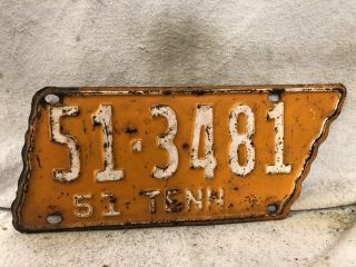 Vintage 1951 Tennessee License Plate - Monroe County