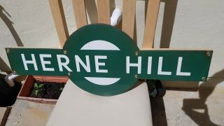 Southern Railway Enamelled Target Sign Herne Hill