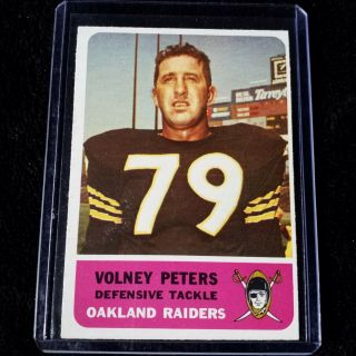 1962 Fleer 76 Volney Peters Ex - Exmint Raiders Vintage Football Card