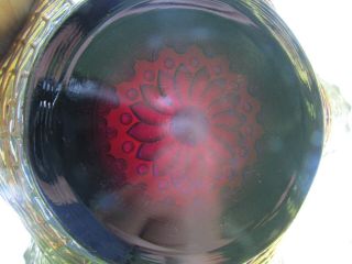 Dugan PERSIAN GARDEN ANTIQUE CARNIVAL GLASS LARGE RUFFLED BOWL PURPLE GORGEOUS 3