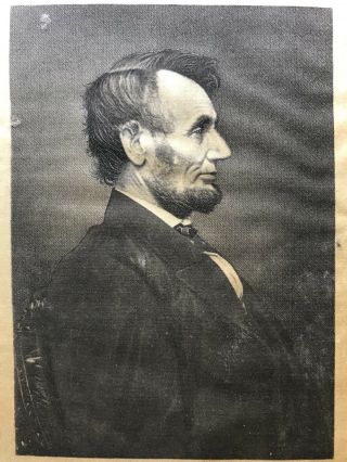 Antique 1860’s Abraham Lincoln Silk Campaign Portrait Ribbon 3