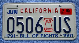 California Bill Of Rights License Plate