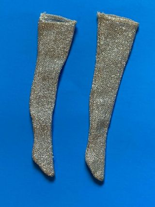 Vintage Barbie Silver Metallic Stockings/ Hose,  Thigh High,  " Snug Fuzz 1813 "