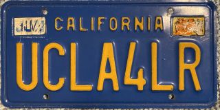 Vintage Real California License Plate Ucla “ucla 4 Lifer” Personal Plate