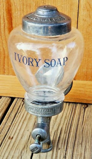 Rare Antique 1920 Ivory Soap Wall Mounted Soap Dispenser Industrial Pristine