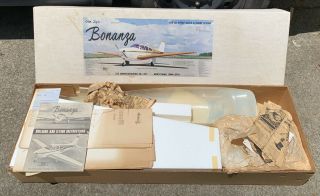 Vintage Glen Sig Beechcraft Bonanza Rc Airplane Model E33a 64 " Kit Rare