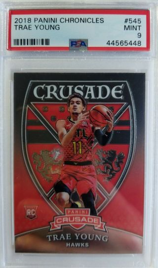 2018 - 19 Panini Chronicles Crusade Trae Young Rookie Rc 545,  Low Pop Psa 9