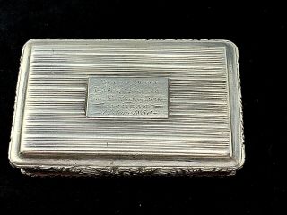 Antique 1850 Victorian Sterling Silver Vinaigrette Snuff Pill Box Maclean Family