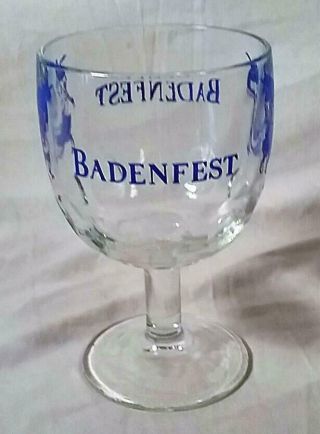Vintage St Louis Badenfest 16 Oz Stemware Thumbprint Souvenir Glass / Mug