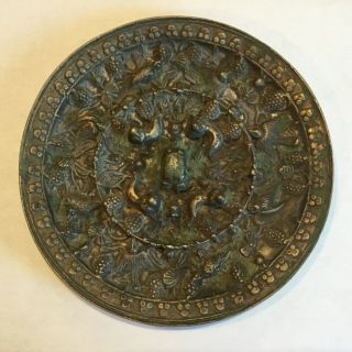 Antique Circa 8th Century Chinese Bronze Mirror Tang Dynasty Animals Grapevine