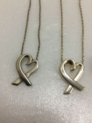 vintage Tiffany Co sterling silver 925 loving open heart necklace 5PC SET 2