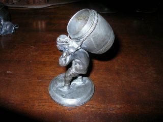 Antique Silver Figural Toothpick Holder Man Barrel Napkin Ring Tufts 2643