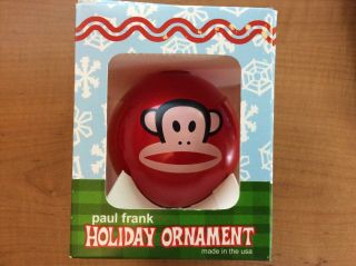 Vintage Paul Frank Julius The Monkey Christmas Tree Ornament Ball Red 4”