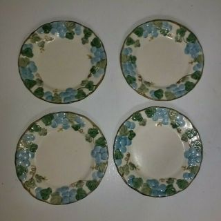 Set Of 4 Vintage Metlox Poppytrail Sculptured Grape Salad Plates
