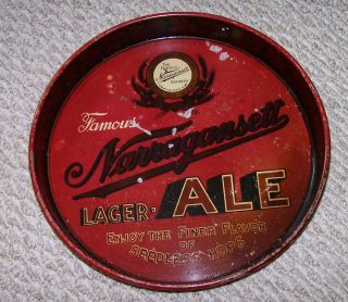 Vintage Famous Narragansett Lager - Ale 12 Inch Beer Serving Tray Dark Stained?