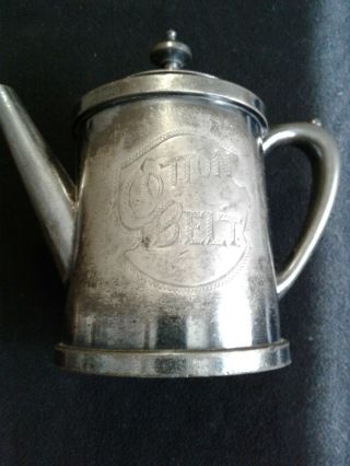 Rare And Old Cotton Belt Route Silver Teapot With 3 1/8 " Side Logo