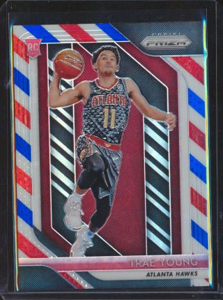 2018 - 19 Panini Prizm 78 Trae Young Red White Blue Prizm Rc Rookie