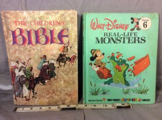 The Children’s Bible Vintage 1965 Golden Press,  & Walt Disney Real Life Monsters