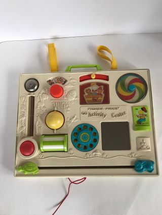Vintage 1973 Fisher Price Activity Center With Crib Mount 134 Busy Box