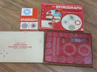 Vintage Kenner Spirograph 401 Art Set Toy 1967 Box Blue Tray,  Booklet