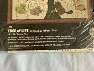 Vintage Dimensions TREE OF LIFE 12 Crewel Kit Darling Animals 1981 2