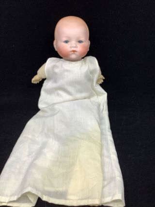 12” Armand Marseille Baby Doll.  Porcelain Bisque Head.  Blue Sleeping Eyes.