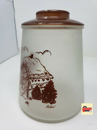 Vintage BARTLETT COLLINS Pokee Hansel & Gretel Gingerbread House Cookie Jar,  Lid 3