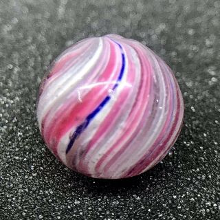 Antique Vintage.  73 " German Red White Blue Onionskin Swirl Handmade Marble