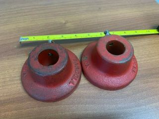 2 Vintage York Barbell Weight Collars 1 - 1/8 " Hole Approx 2.  5 Lbs Ea