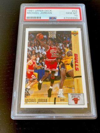1991 Upper Deck Michael Jordan Chicago Bulls 44 Basketball Card Psa 10 Gem