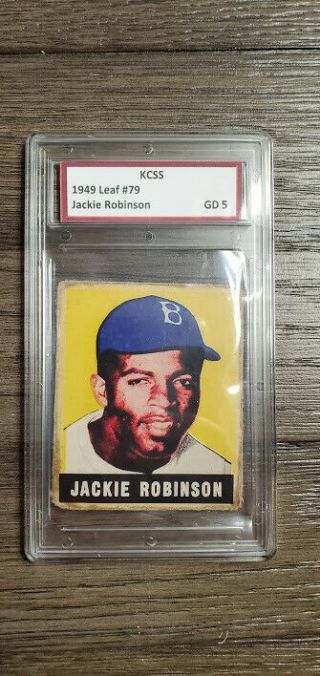 1949 Leaf Jackie Robinson 79 Brooklyn Dodgers Baseball Card