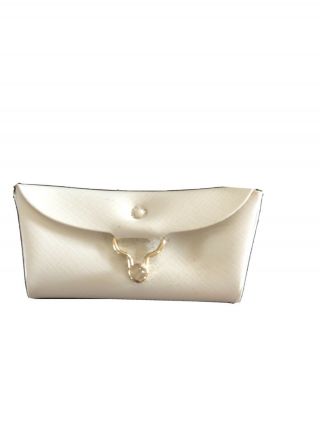 Barbie Doll Vintage White Purse Handbag Envelope Clutch Gold Clasp Dance Vinyl