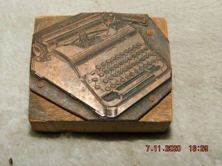 Vintage Standard Corona Typewriter Letterpress Printing Block