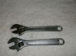 2 Vintage Utica Tools 8 " Adjustable Wrench 