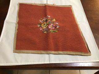 Needlept Vintage Pre - Stitched Center Floral Rust Backgr/multi 16x15 " (685)