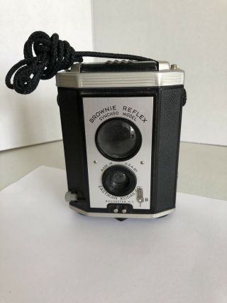 Vintage Brownie Reflex Synchro Model Camera With Strap Eastman Kodak
