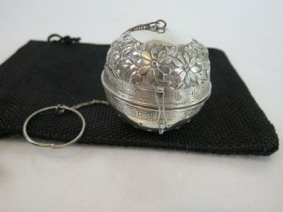 Large Hand Wrought Arts & Crafts Sterling Silver Tea Ball Infuser,  C1920s