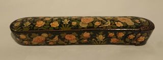 Very Fine Antique Persian Papier Mache Lacquered Qalamdan Pen Box,  Circa 1850s