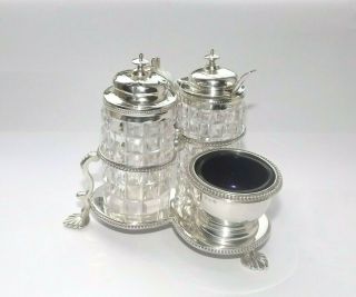 Antique Victorian Solid Silver Sterling Cruet Set Thomas Smily London 1867
