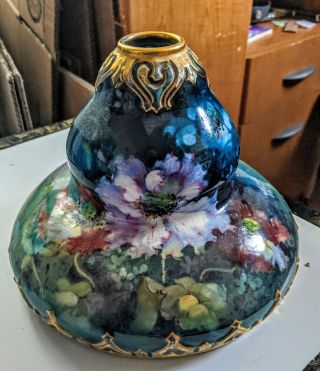 Antique Royal Bonn Hand Painted Vase Urn Franz Mehlem C1890 Germany Signed