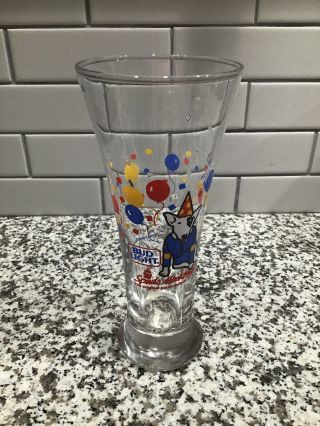 Vintage Anheuser - Busch Spuds Mackenzie Bud Light Beer Glass 1987 Party Animal