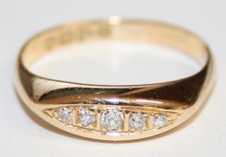 Antique 18ct Gold 5 Stone Diamond Ring Chester Hm 1916/17