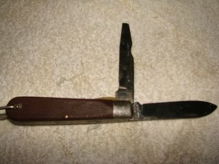 Vintage Klein Tools Z Chicago Usa 2 - Blade Electrician Lineman Pocket Knife