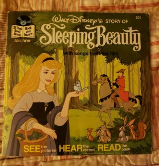 Vintage Walt Disney Sleeping Beauty Read Along Book And Record 1977