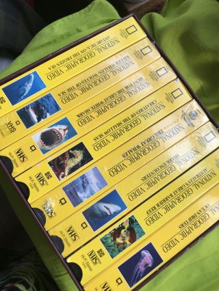Vintage 1998 Vhs Box Set National Geographic Ocean Creatures set of 8 For Vcr 2