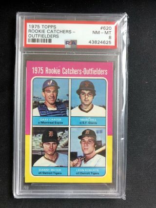 1975 Topps Gary Carter 620 Baseball Card Psa 8 Nm - Mt